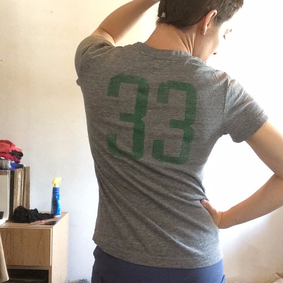 Boston Celtics #33 Gray Adidas T-Shirt M - Picture 2 of 5